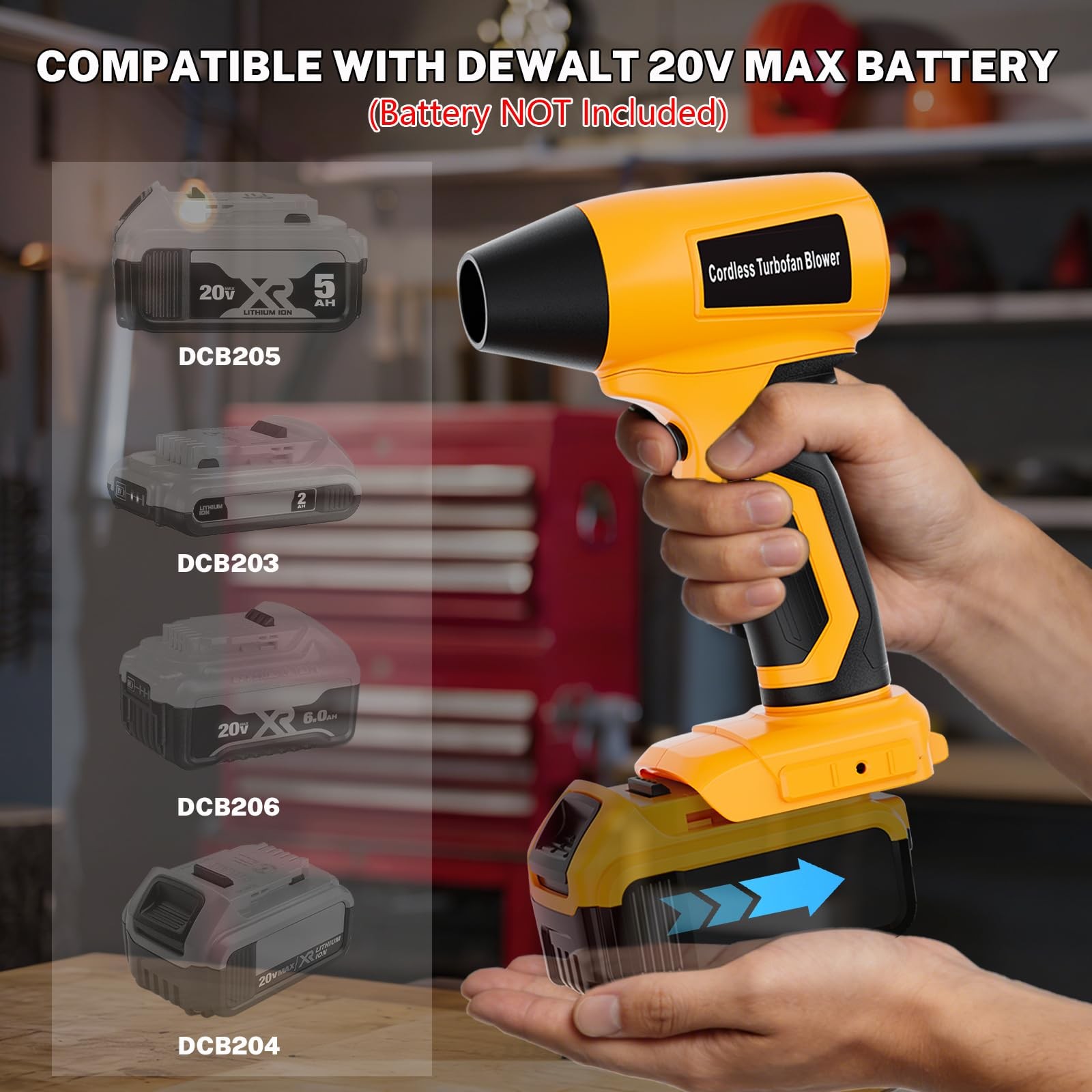 Cordless Dust Blower Compatible with Dewalt 20V Max Battery, Handhled Leaf Bl...