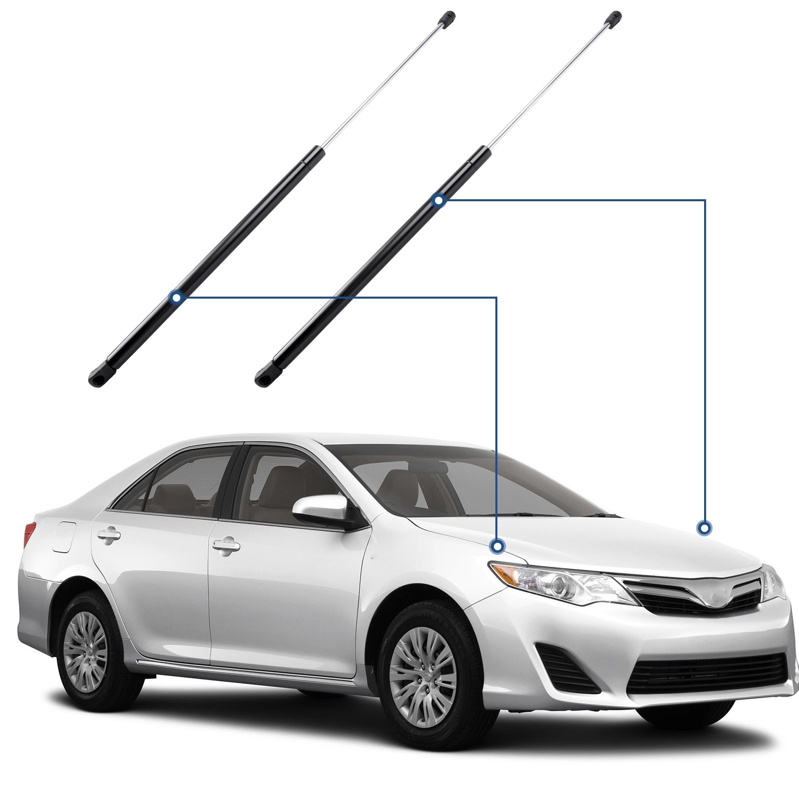 For 2012-2016 Toyota Camry Qty 2 Front Hood Lift Supports Shocks Struts