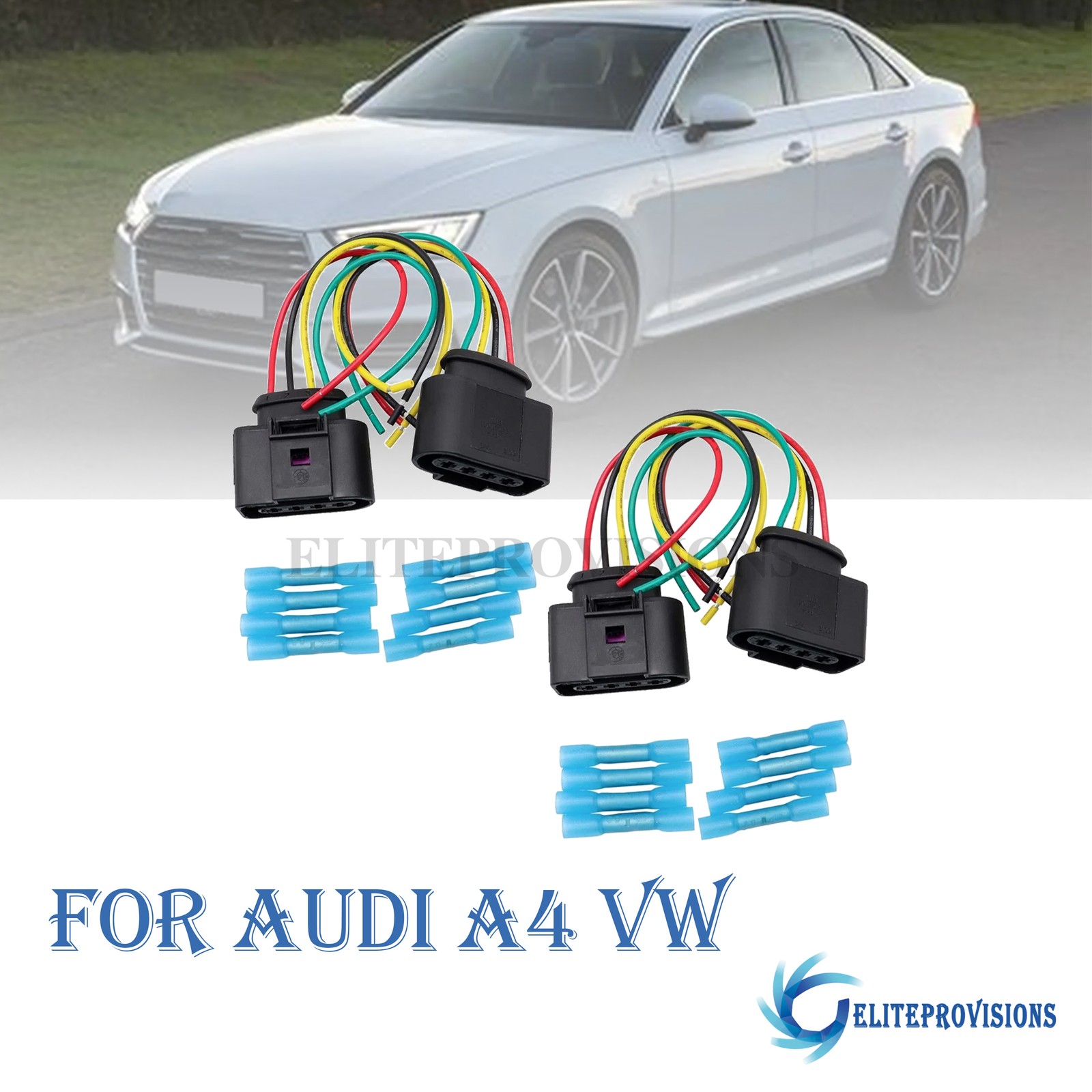 NEW 4PCS For Audi A4 VW Ignition Coil Connector Harness Plugs Wiring W/Terminals