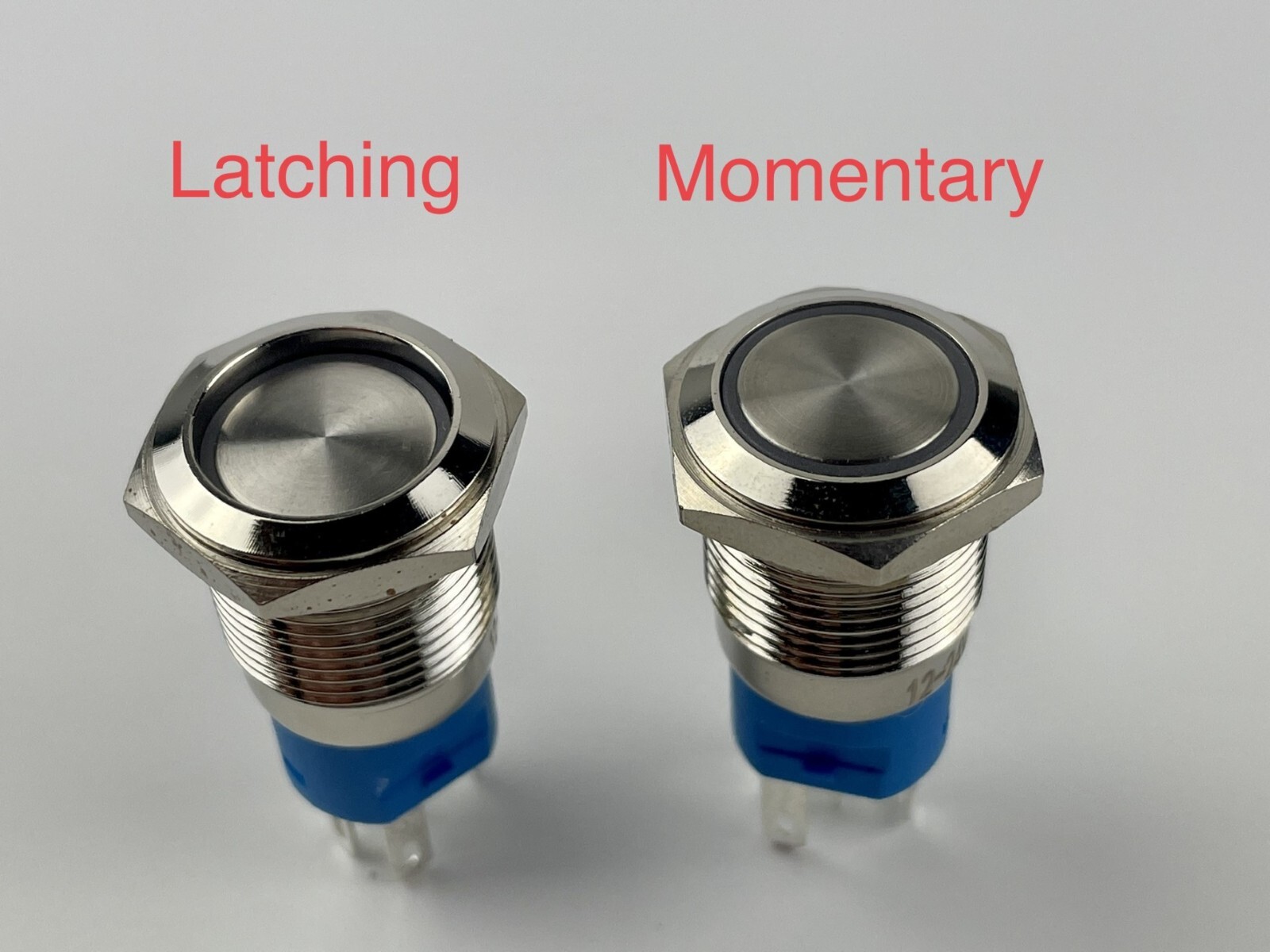 16mm 12V LED ON OFF Push Button Power Switch Latching/Momentary with Wire Socket
