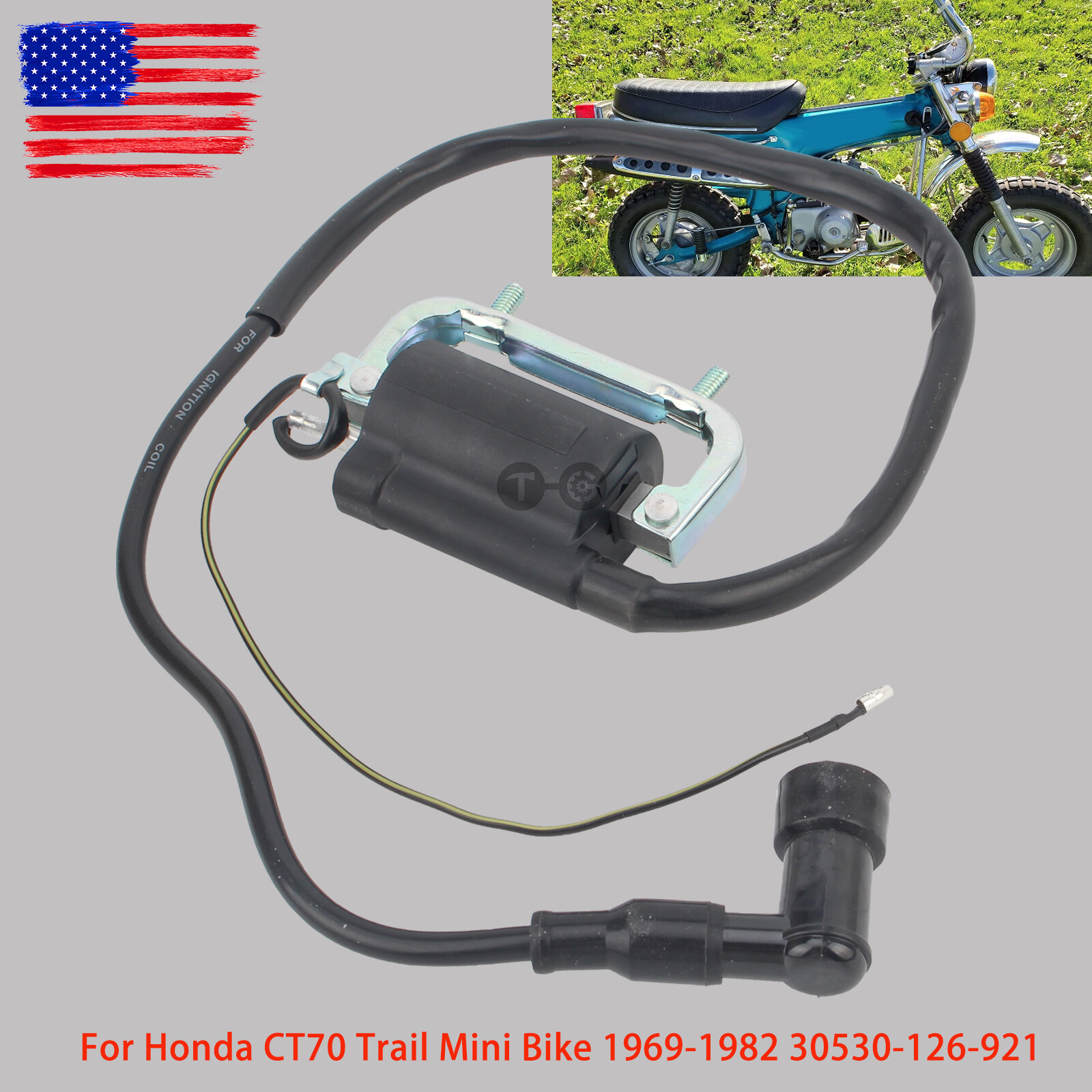Ignition Coil with Cap for Honda CT70 Trail 70 1969-1982 - 30530-126-921