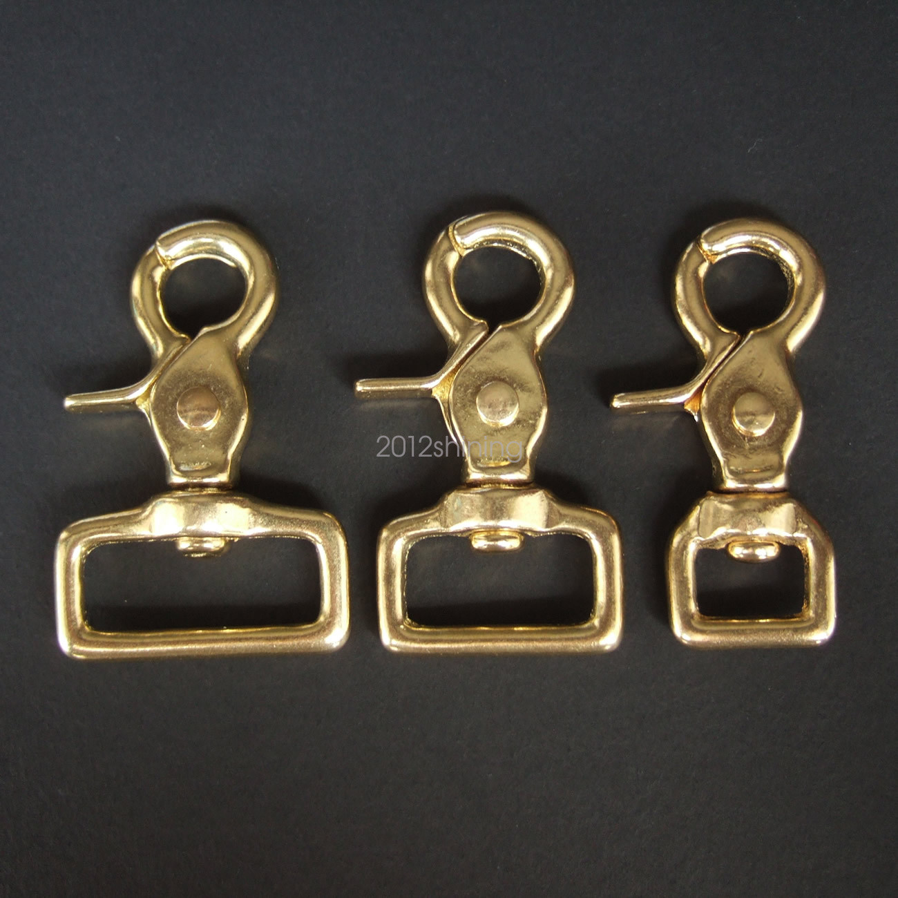 Natural Brass Swivel Trigger Snap Solid Brass Square Eye 3 Size