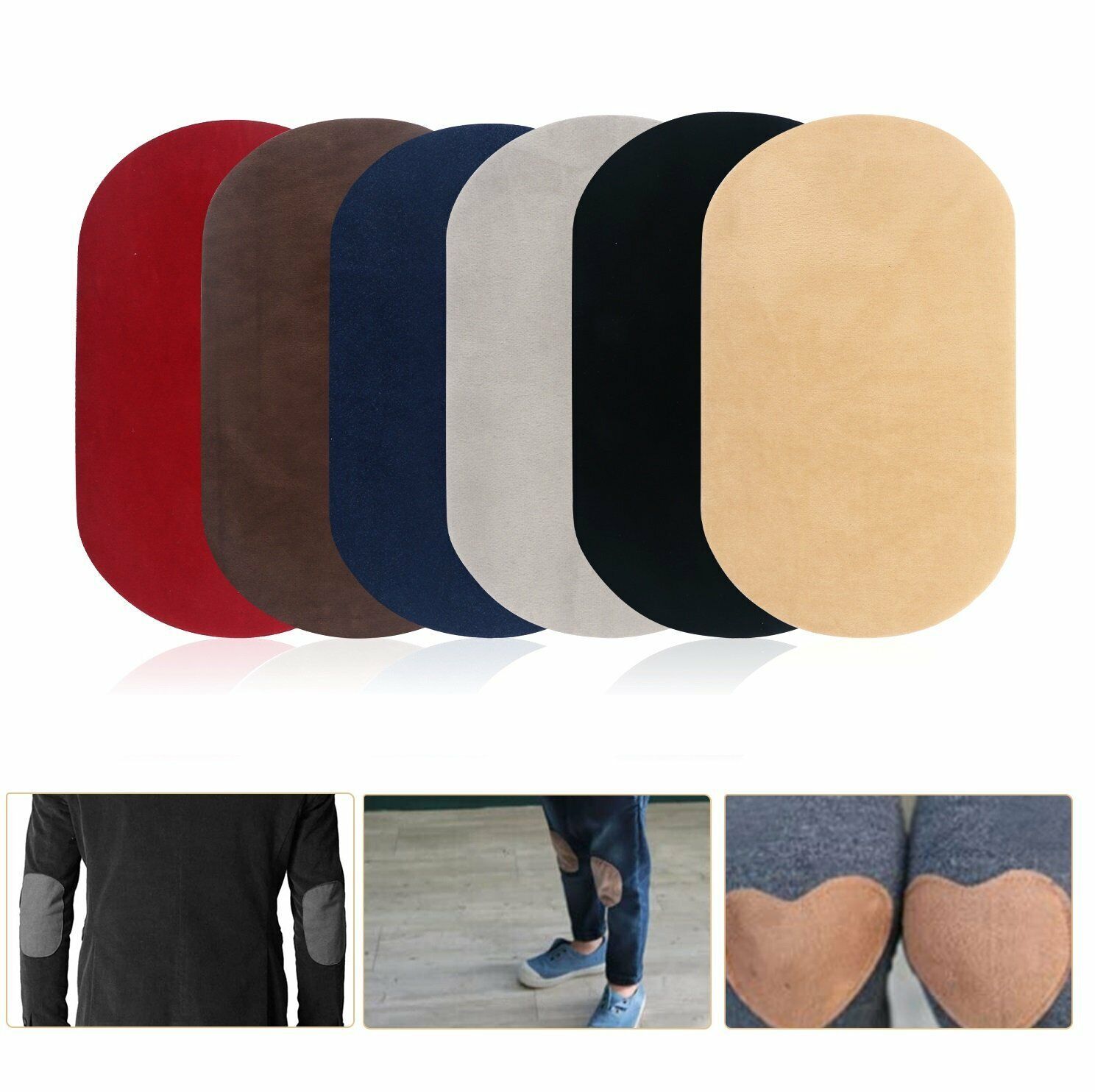 Suede Leather Iron-on Oval Elbow Knee Patches DIY Repair Sewing Applique