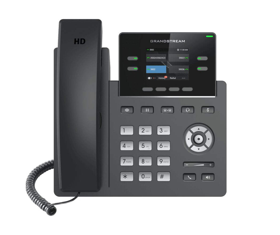 Grandstream GRP2612P Carrier-Grade IP Phone – 4-Line PoE with HD Audio & Noise S