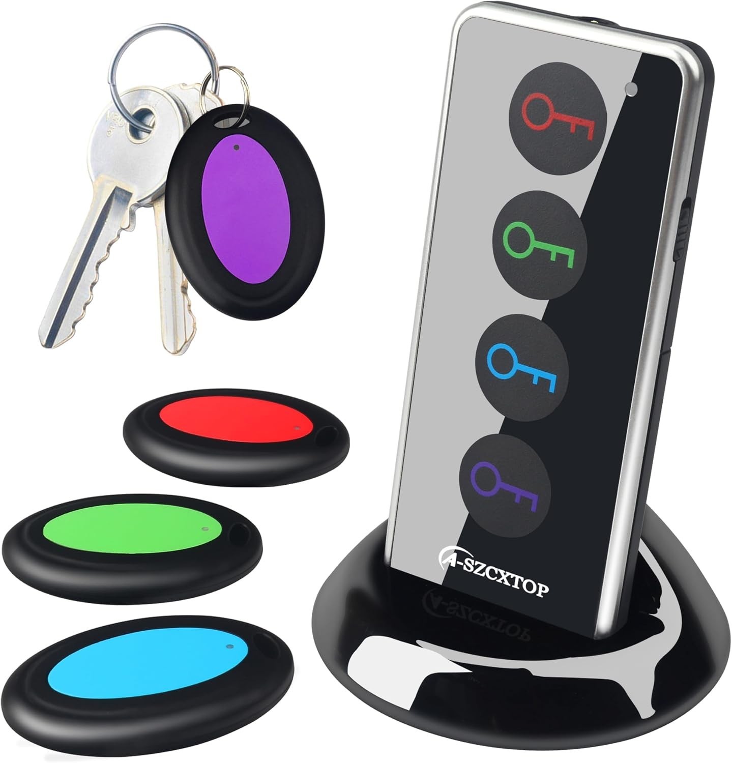 Key Finder Locator RF Wireless Remote Item Tracker with 4 Receivers | No App Req