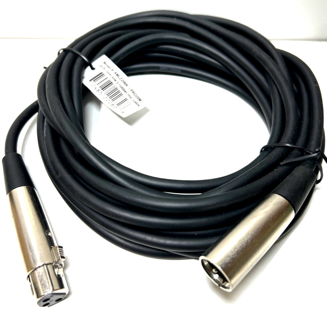 PRO20M 20' 7mm Low z Rubber Mic Cable Model#AMLZ206R NEW(c24