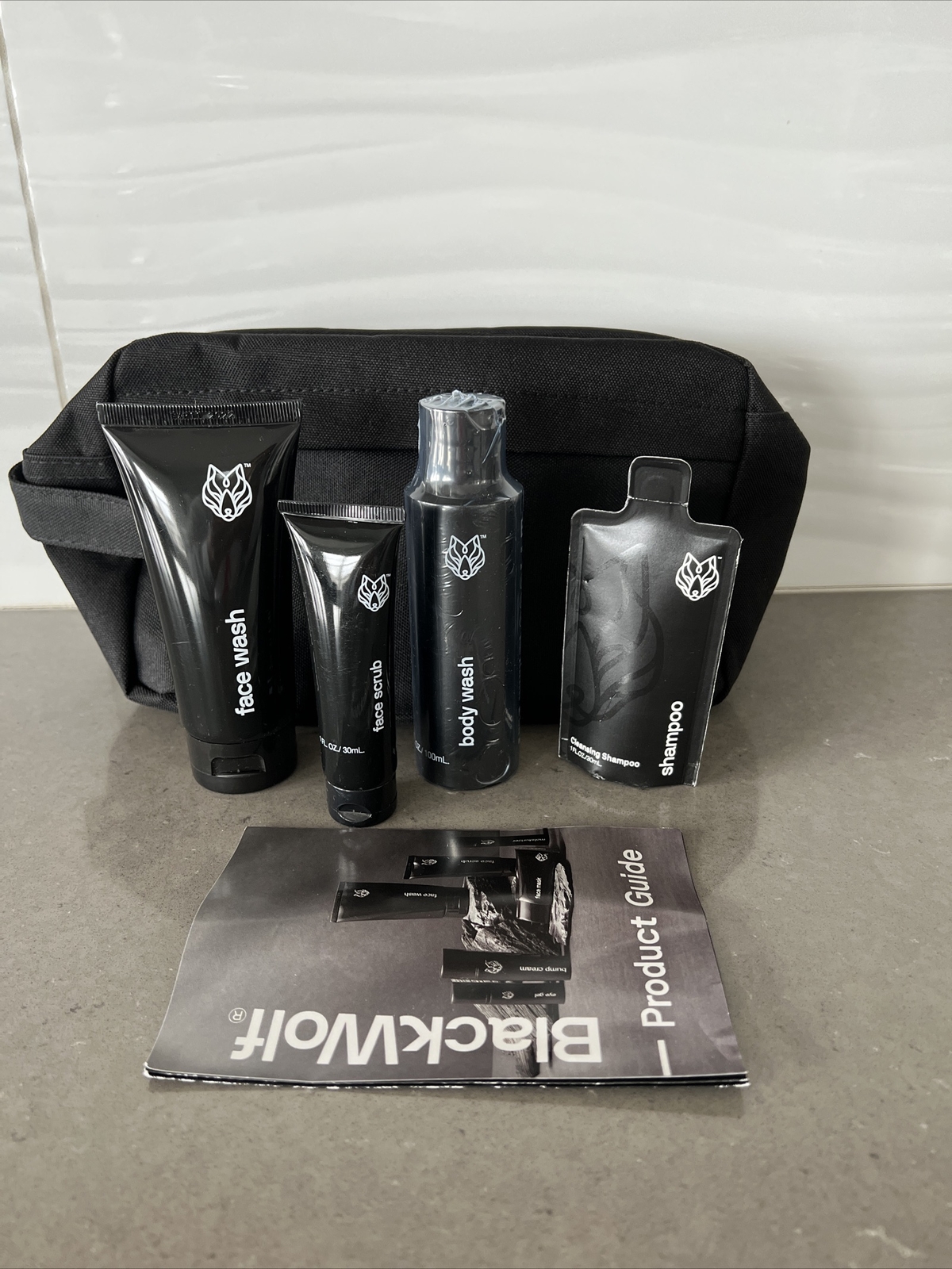 Black Wolf Men’s Skincare Travel Kit W/ Travel Bag TSA Approved | New FAST SHIP!