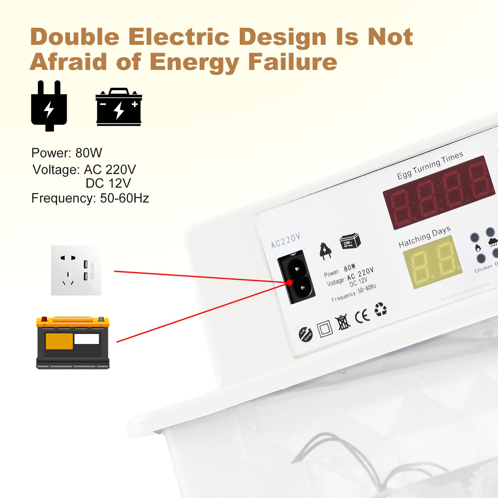 New Automatic 120 Eggs Incubator Temperature Control Digital Chicken Egg Hatcher