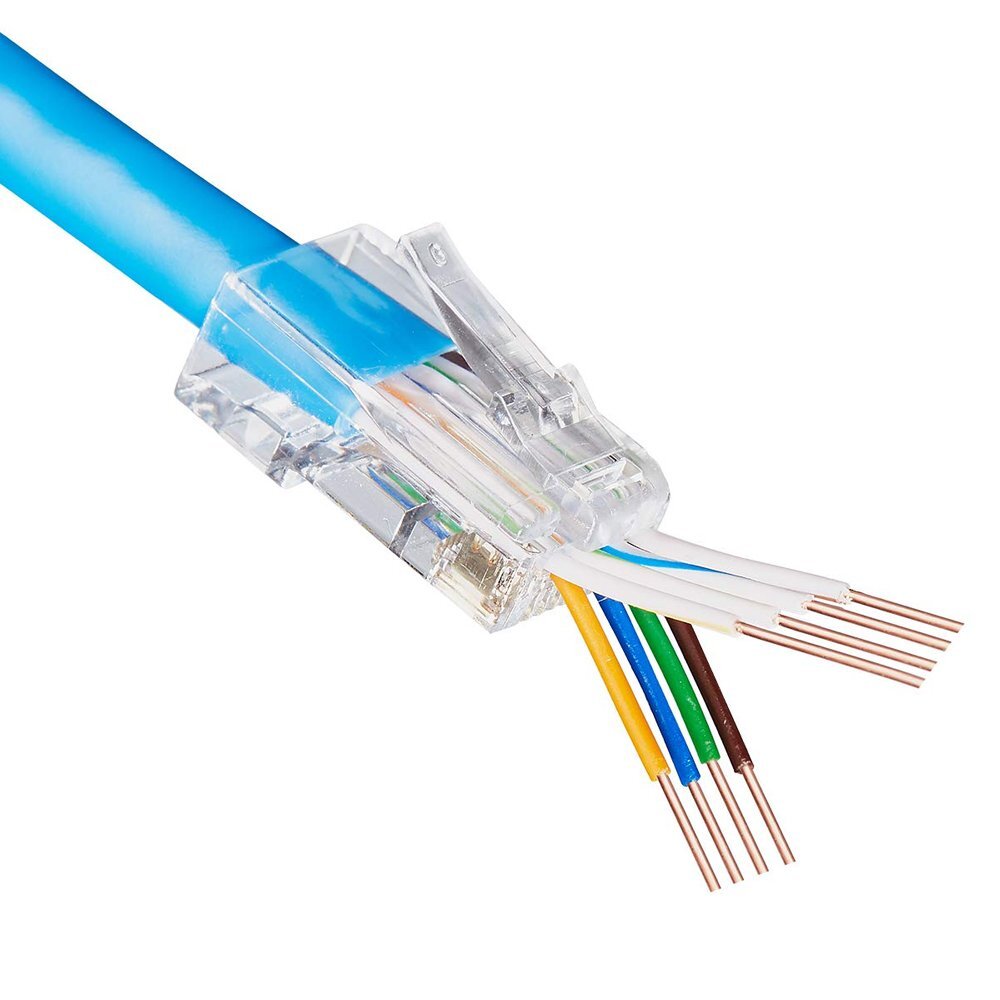 100pcs CAT6 CAT5 RJ45 Pass Through Modular Plug Network Cable Connector End 8P8C