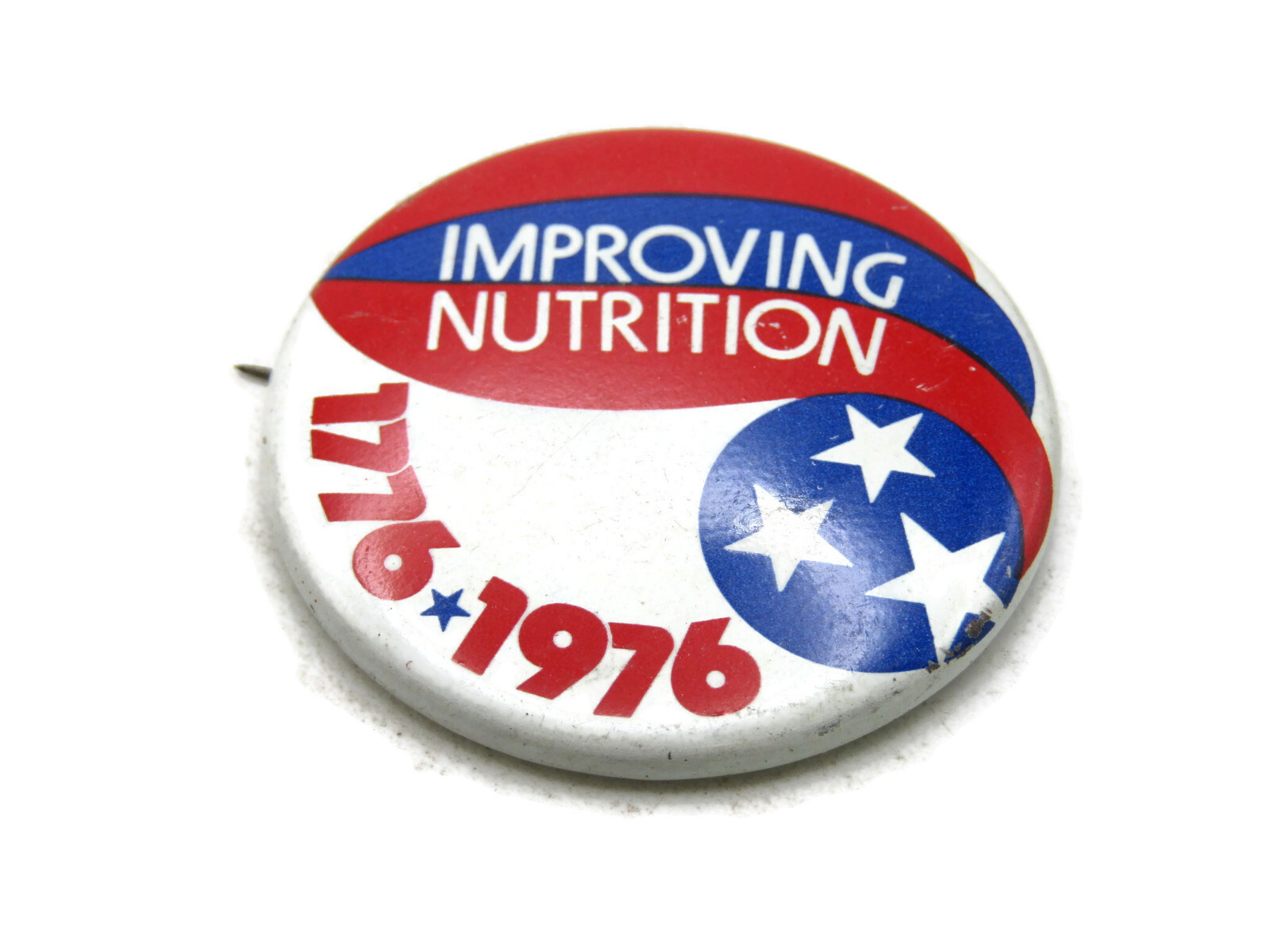 Improving Nutrition 1976-1976 Lettered Pin Red White & Blue