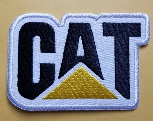 Caterpillar Patch approx 2.5X3.75" Embroidered iron on sew on
