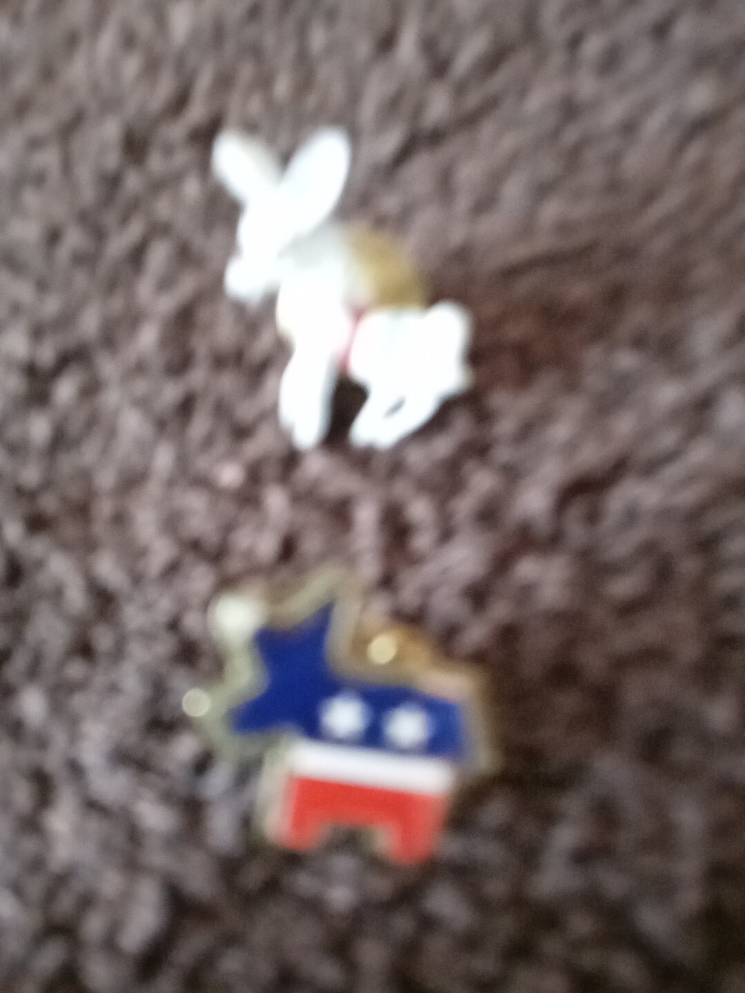 Two Red, White & Blue Democratic Donkey Lapel Pins...Each Less Than 1 Inch