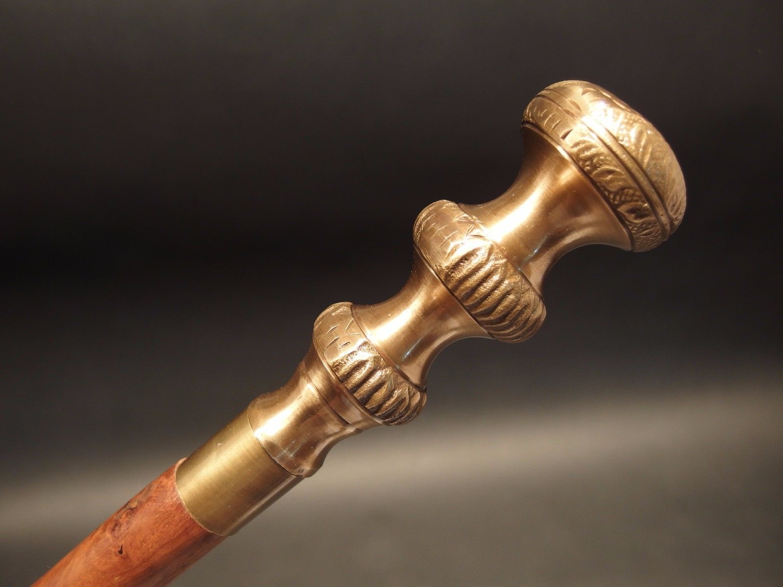 Immaculate Art Nouveau Gentleman's Cane, Brigg's Of , Gold Rope walking cane
