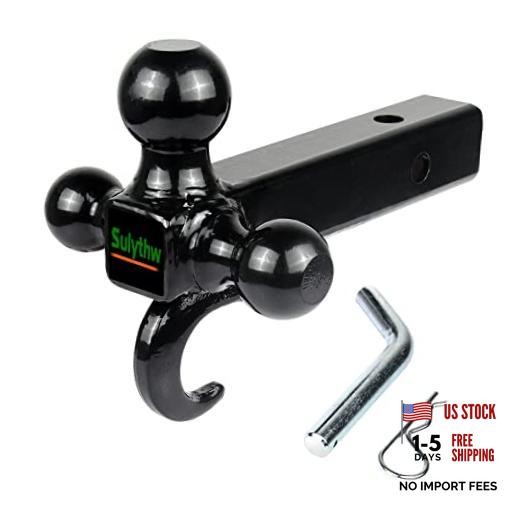 Trailer Hitch Tri Ball Mount with Hook 2 Inch Towing Hitch Ball (Hitch Pin