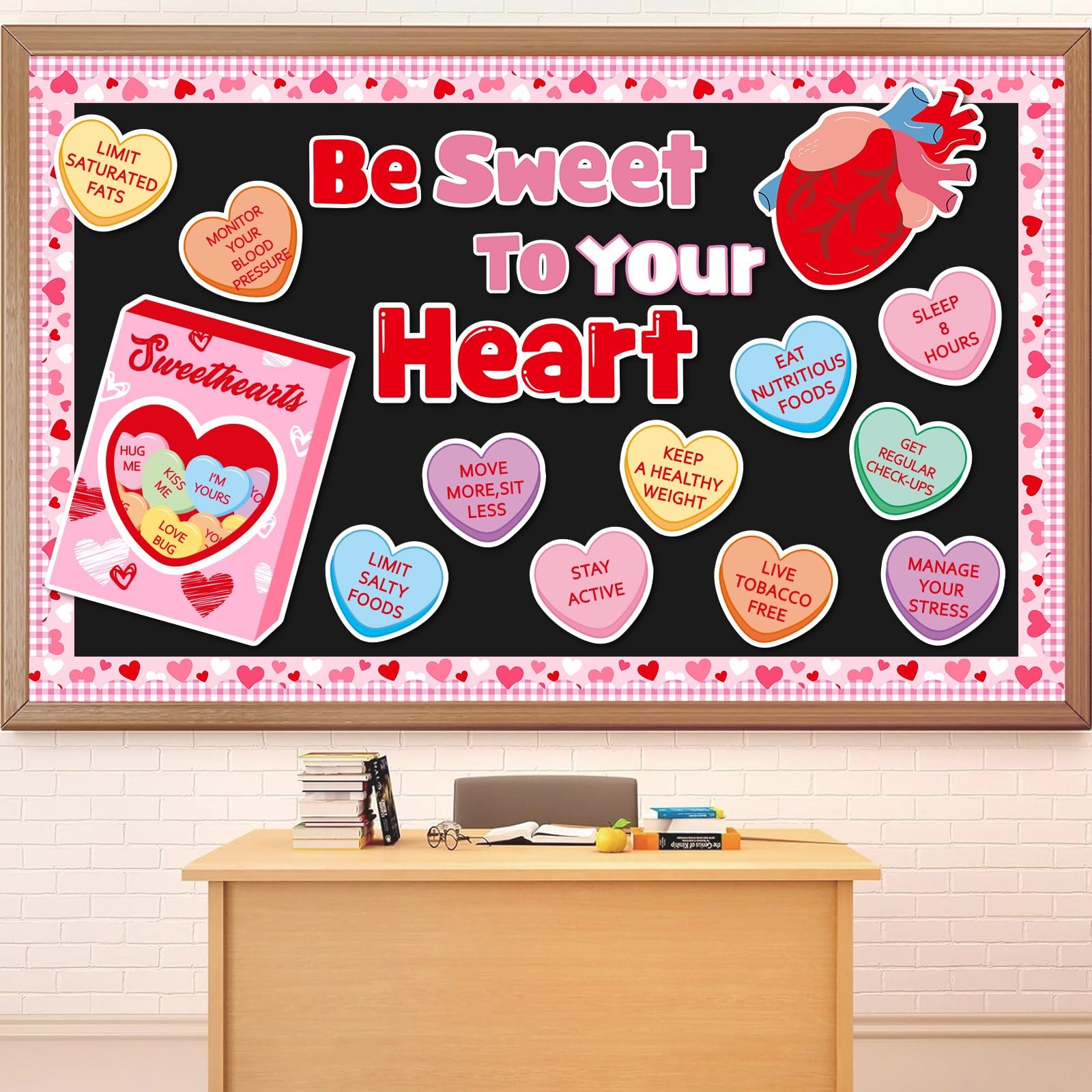 Valentine' s Day Health Habits Bulletin Board Decoration Sweet Candy Heart Paper