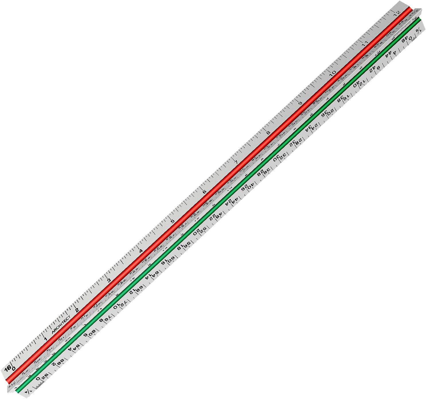 12" Architectural Scale Ruler Aluminum Architect Scale Triangular Scale Ruler fo