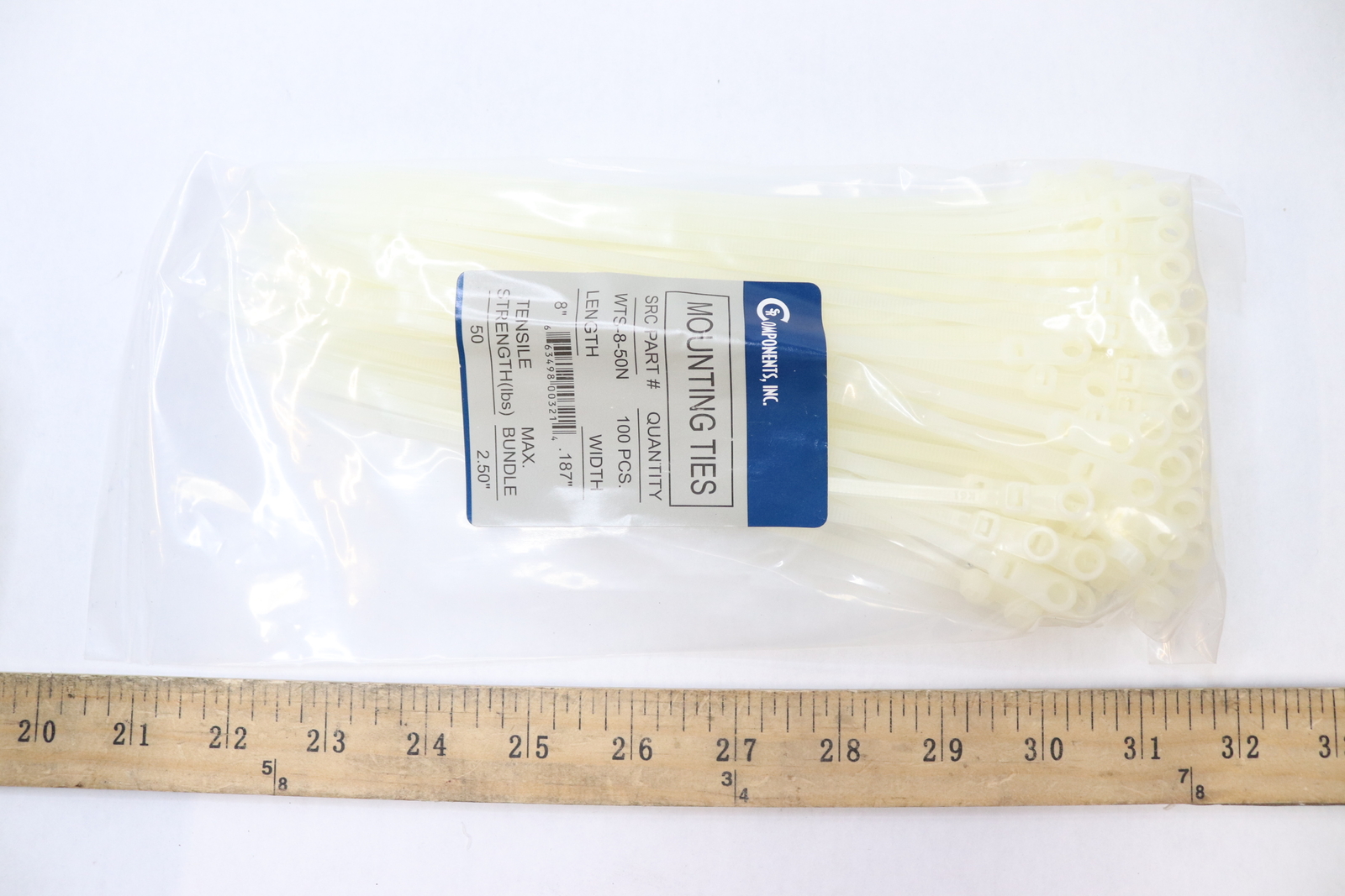 (100-Pk) SR Components Mounting Ties 8" L x 187" WTS-8-50N