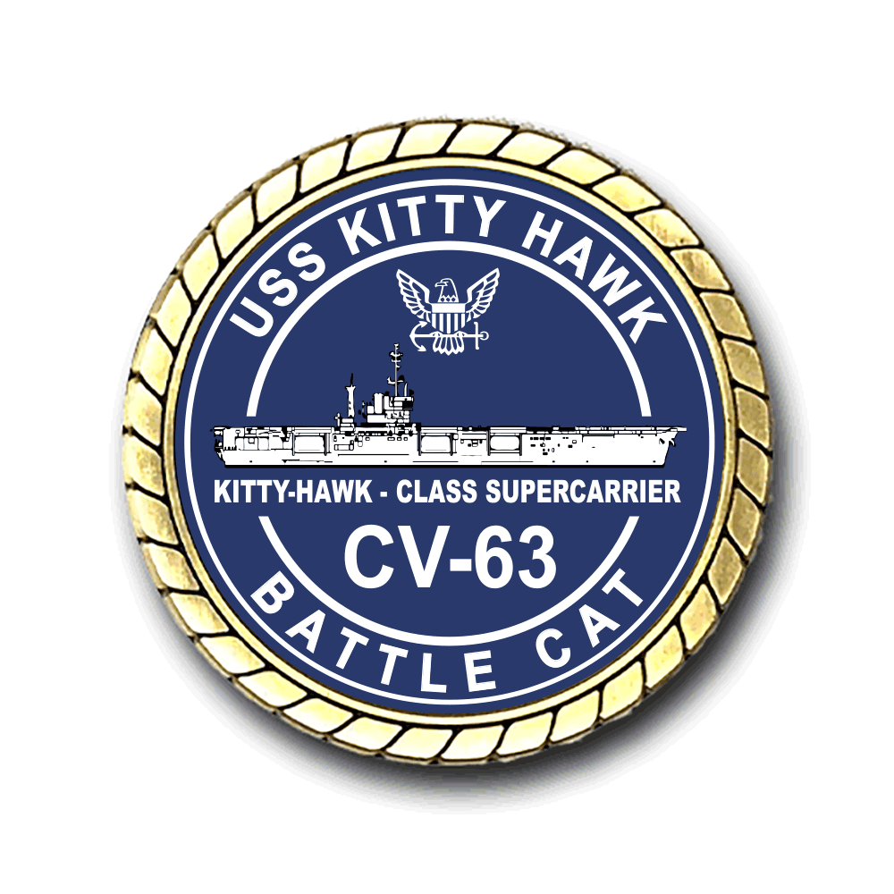 USS Kitty Hawk CV-63 Cold War Service Silhouette Challenge Coin