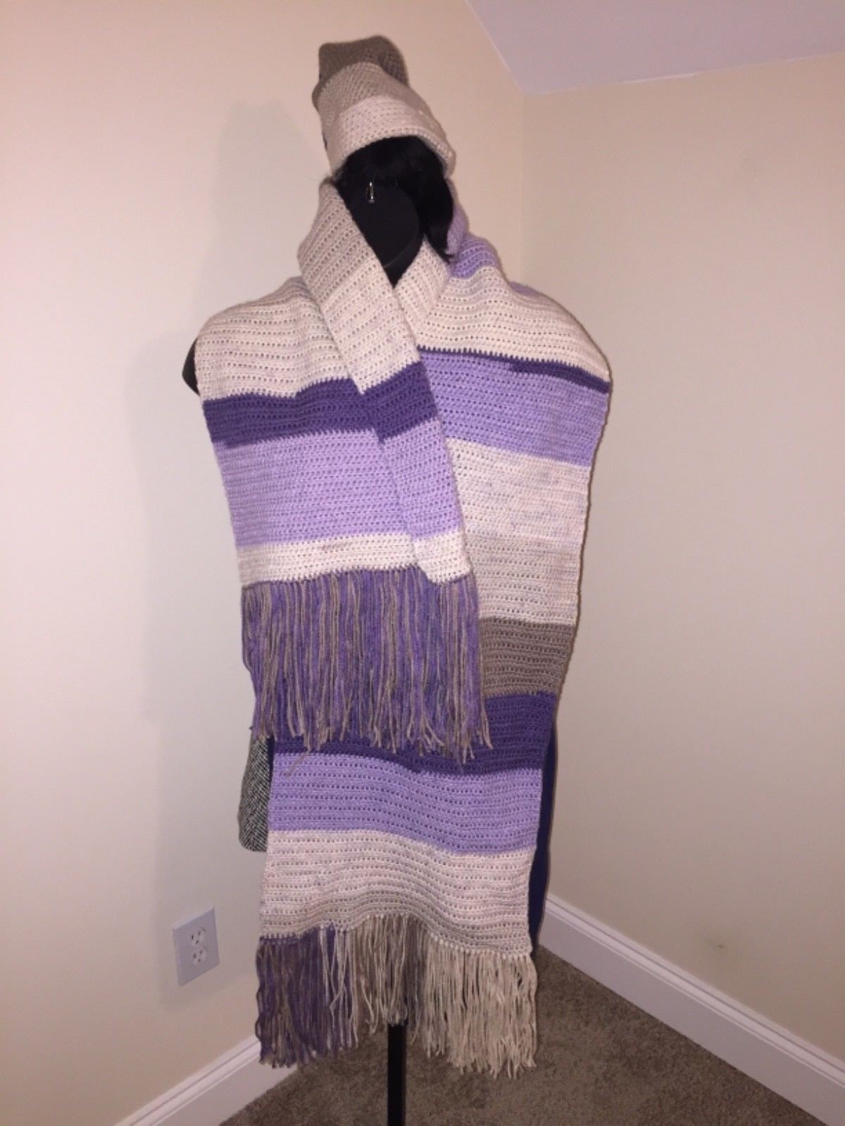 Hand Made Over Sized Hat and  Scarf Set