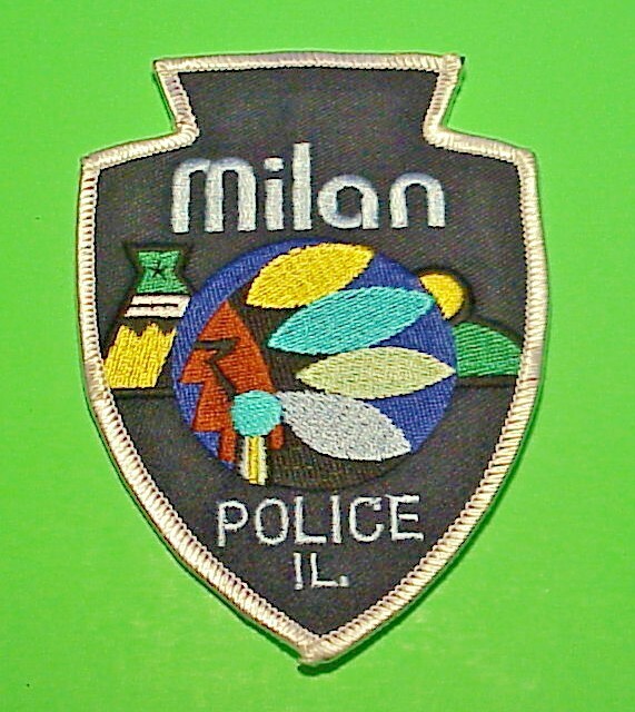 MILAN  ILLINOIS  IL  ( ARROWHEAD SHAPE )  4 7/8"  POLICE PATCH  FREE SHIPPING!!!