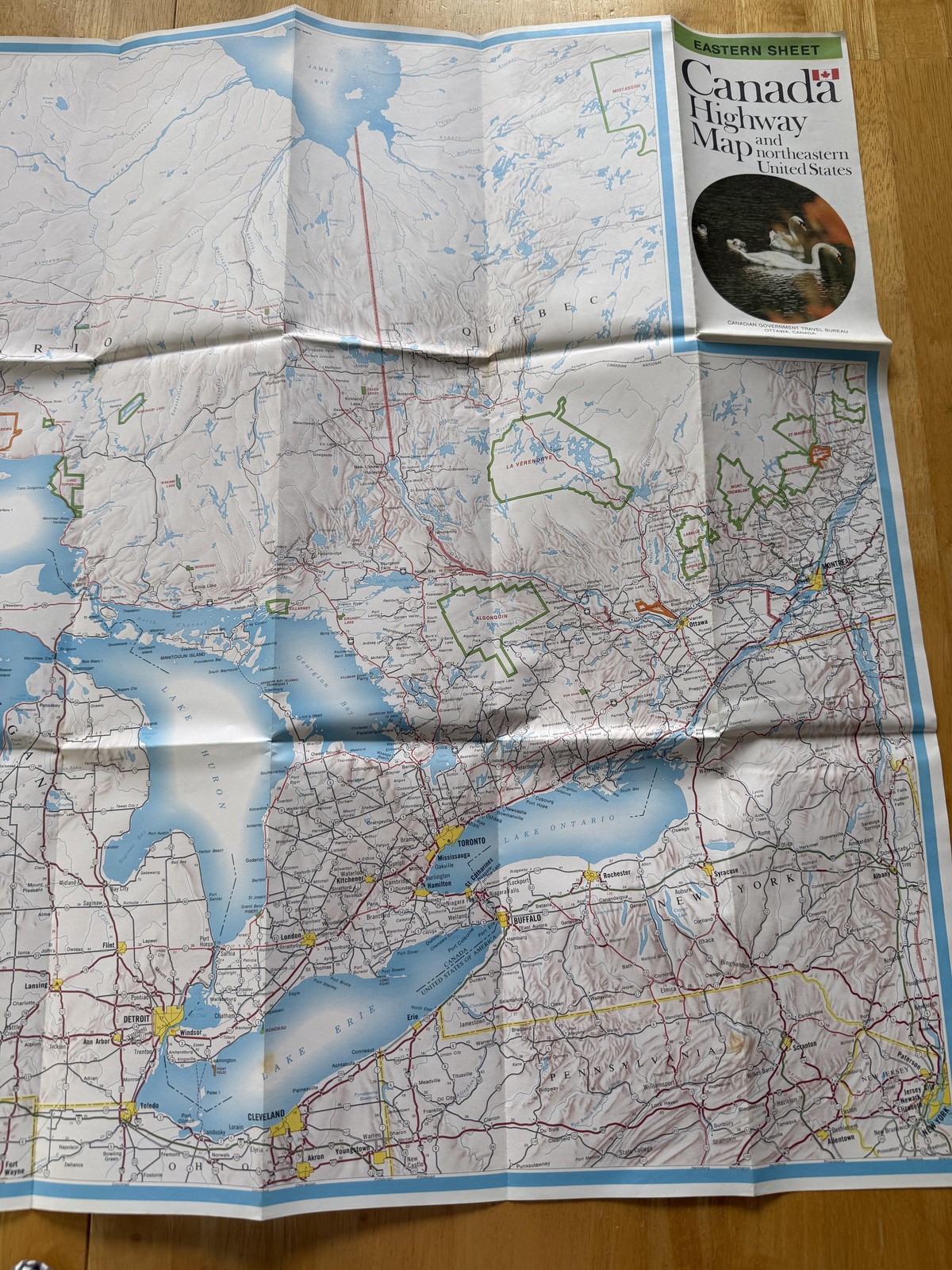 Vintage 1973 Canada Highway Map Northeastern USA Eastern Sheet Folded Brochure