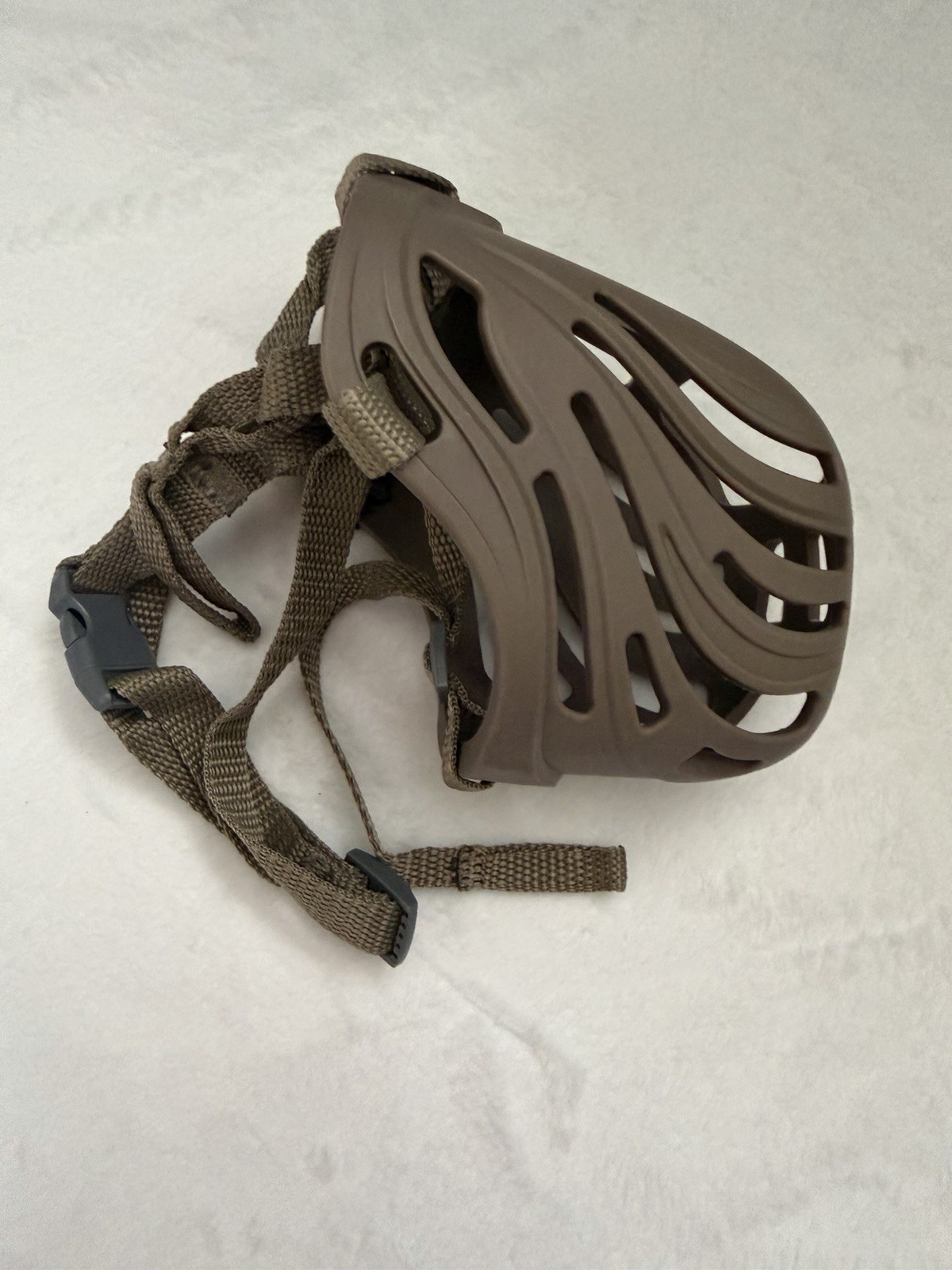 Brown Plastic Dog Muzzle with Adjustable Nylon Straps