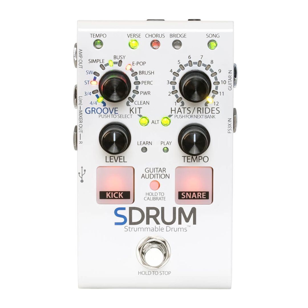 DigiTech SDrum Strummable Drum Pedal for Guitarists and Bassists (White)