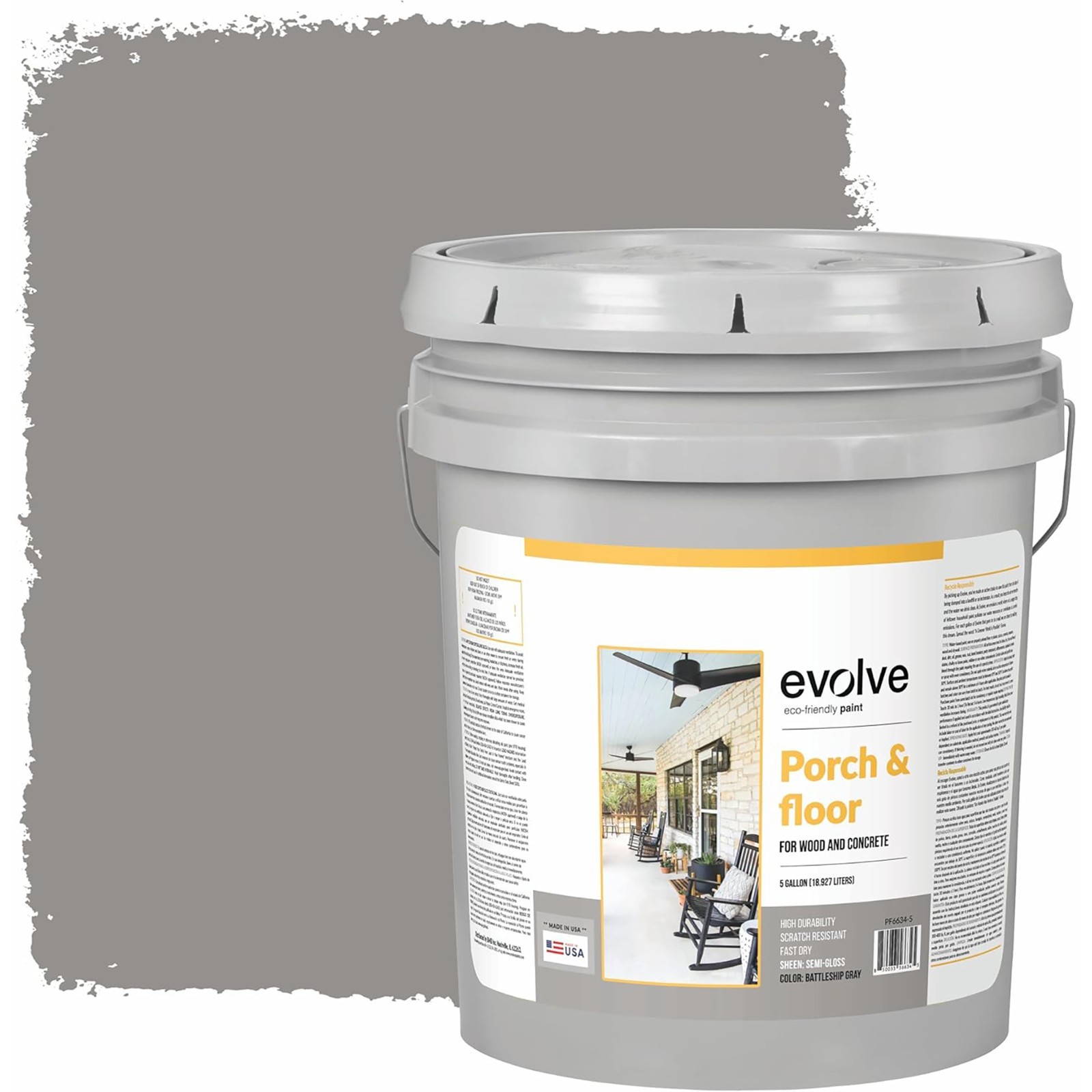 Evolve Porch & Floor Latex Coating Battleship Grey 5gal