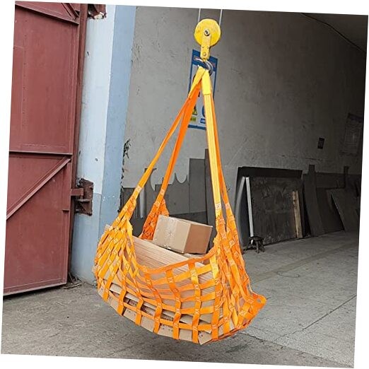 Cargo Lifting Net, Flat Polyester Sling Hoisting Net 15cm Square Mesh Tear