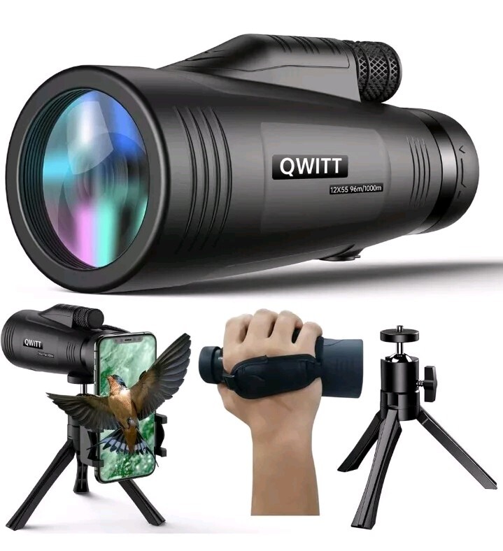 Monocular Telescope,12x55 Monocular for Adults High Powered