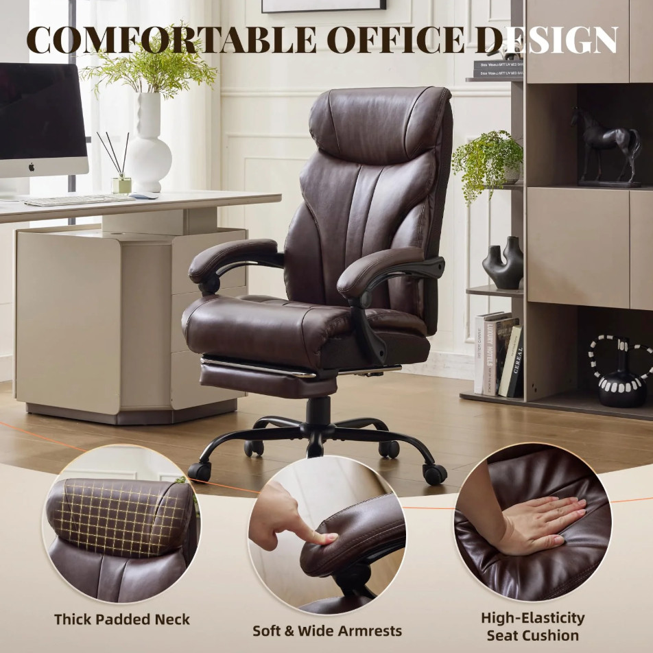 500lbs Big and Tall Office Chair Wide Ergonomic Computer Desk Chair Adjustable