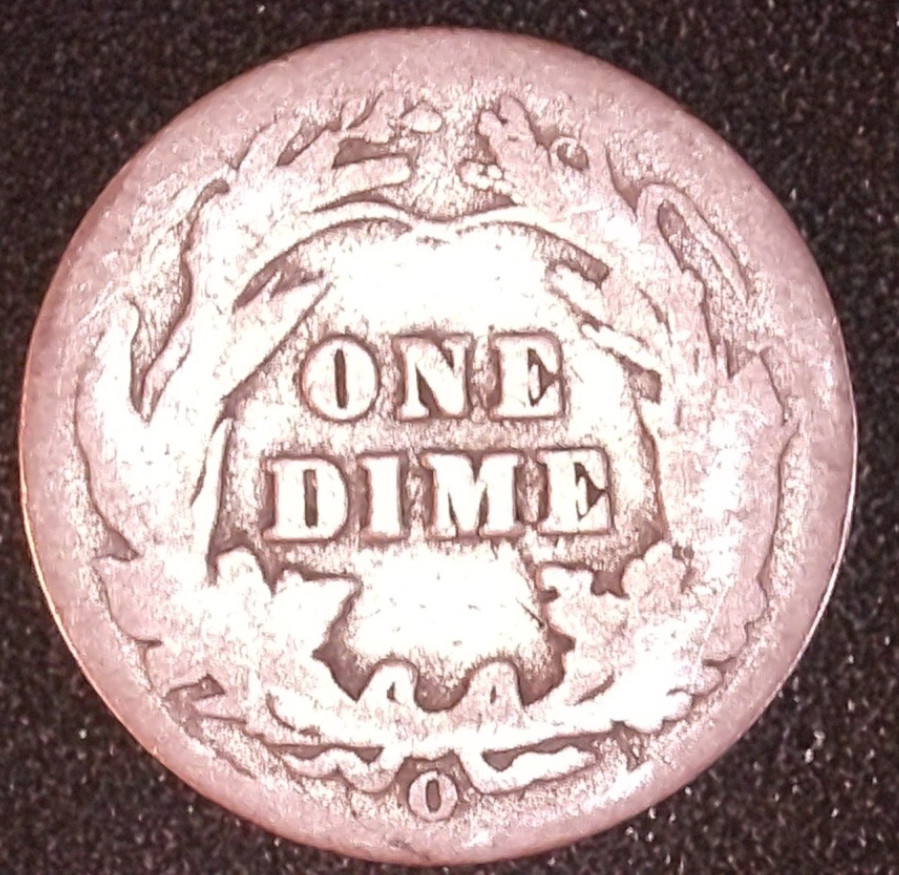 1906-O BARBER SILVER DIME 10C