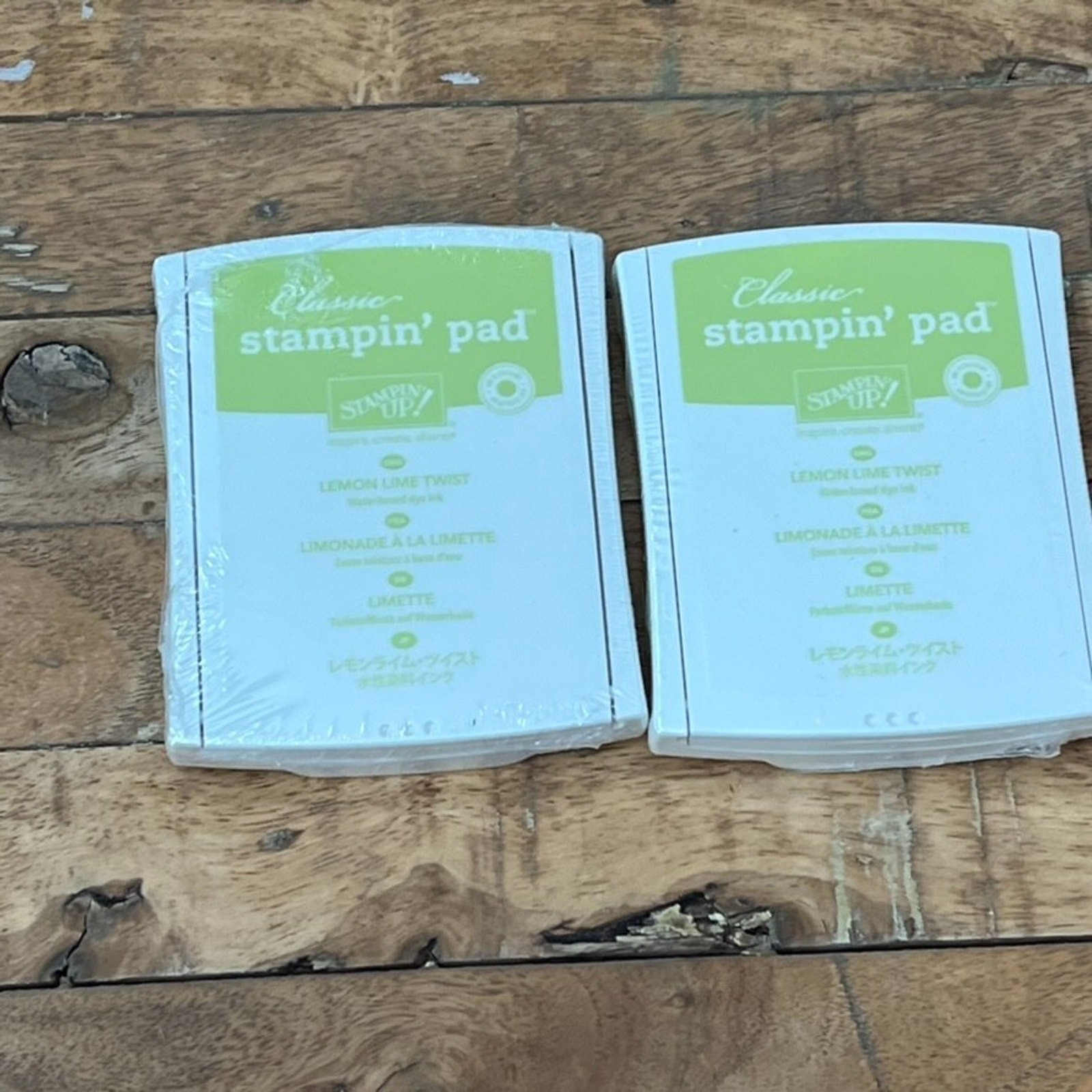 Sealed Stampin Up Retired Lemon Lime Twist Foam Ink Pad Set of 2 Green
