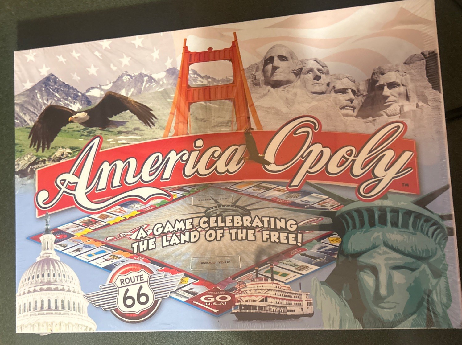 America-Opoly (AmericaOpoly) A USA themed Monopoly Game NEW in BOX Sealed