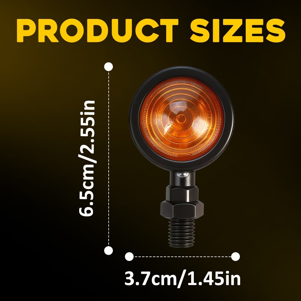 4X Motorcycle Turn Signal Light Front Rear Blinker Indicator Light Amber Black