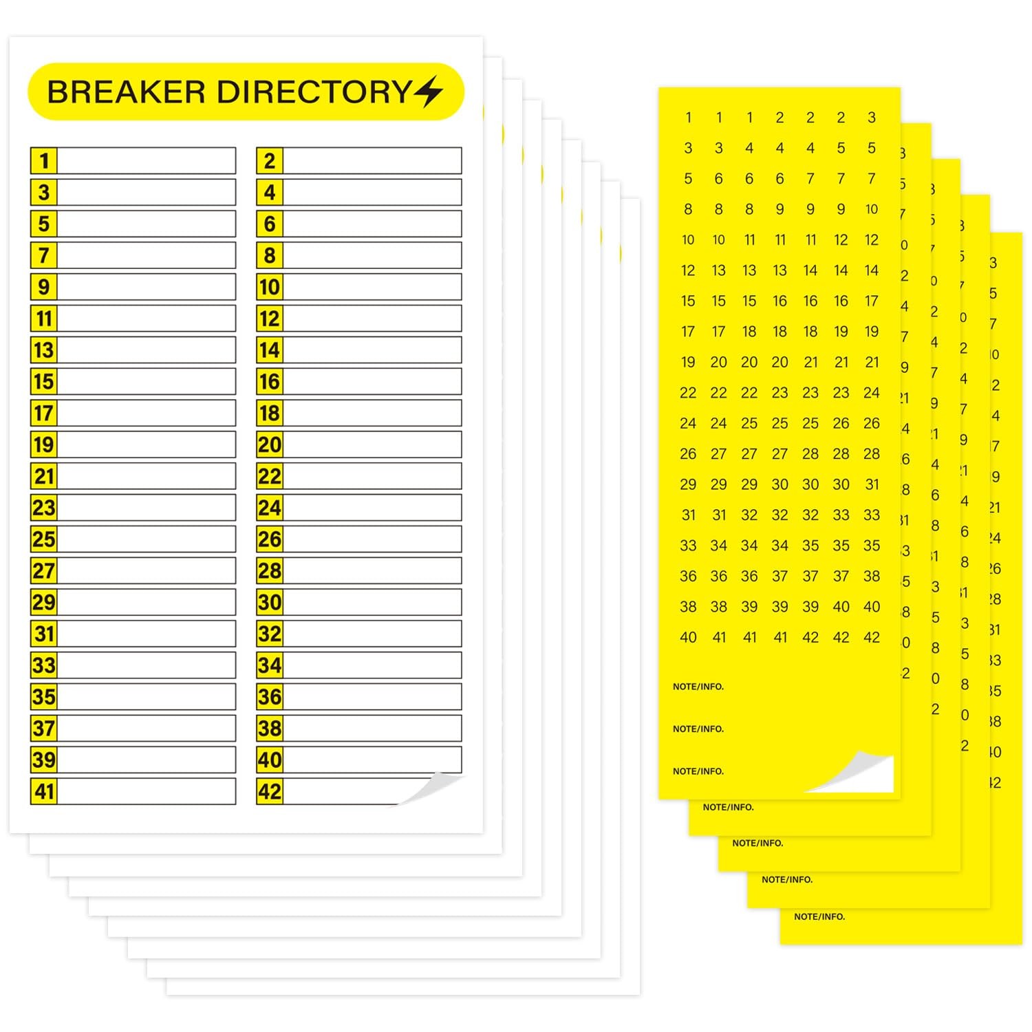 16 Sheets Breaker Panel Labels, Electrical Box Sticker Numbers Breaker Panel Lab