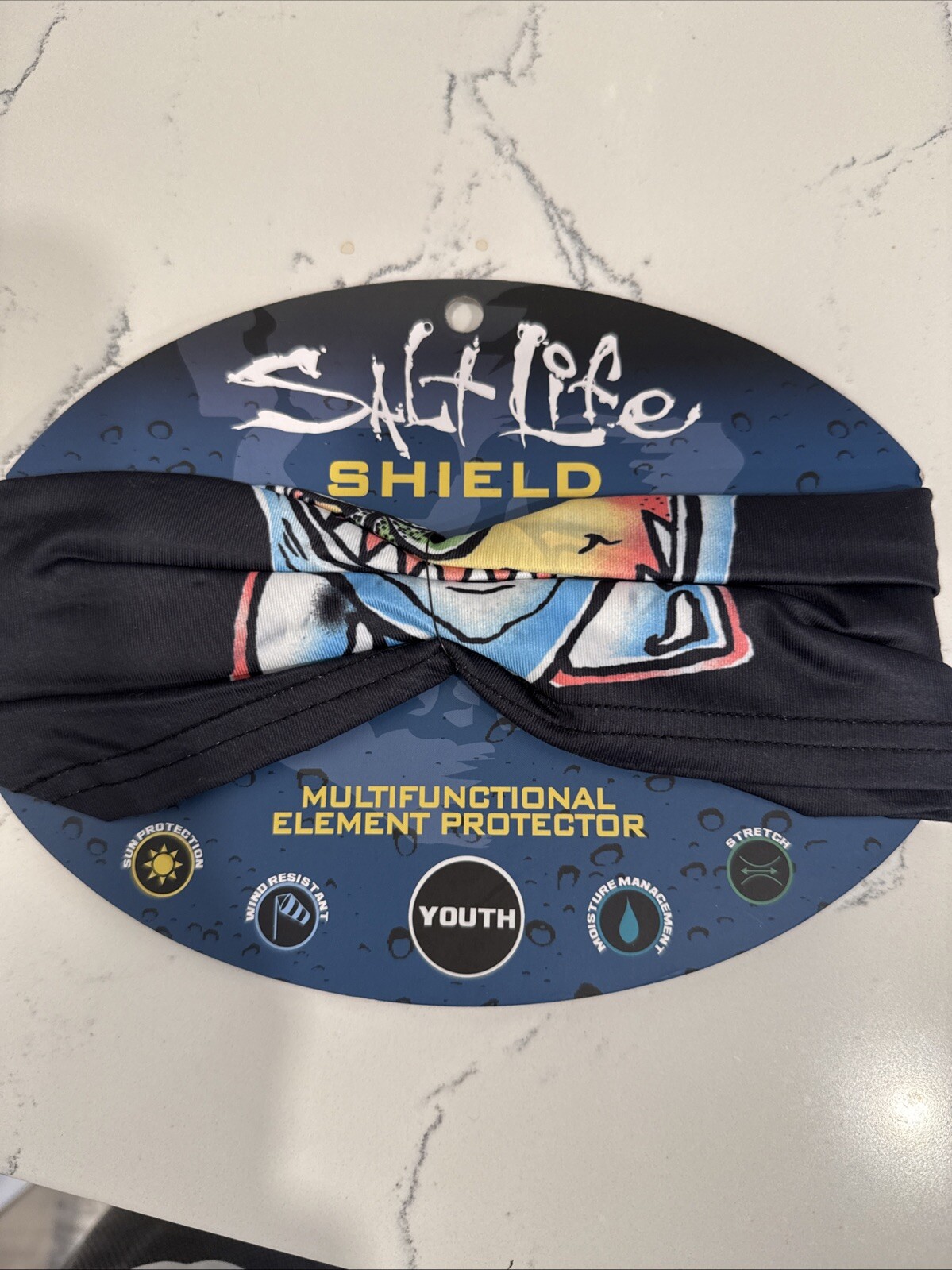 SALT LIFE Face Shield YOUTH Gaiter SHARK JAWS Sun UPF Protection SLX UVAPOR NEW
