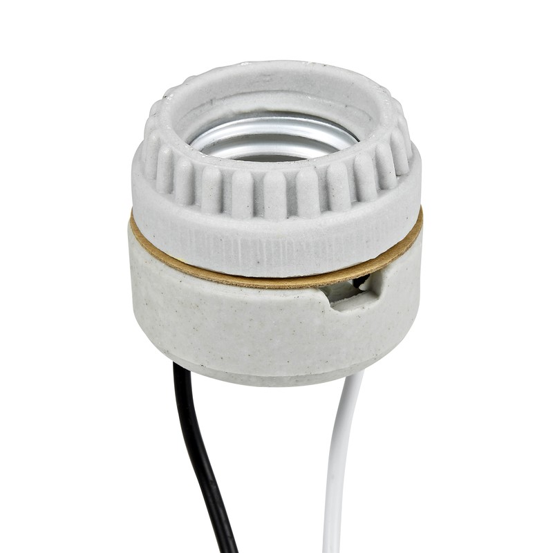 Leviton 08101-000 660W White Porcelain Incandescent Medium Base Keyless Socket