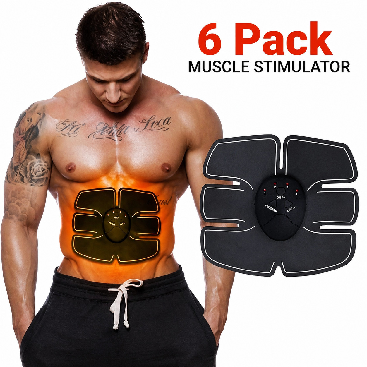 Smart EMS Abs Trainer: Electrical Muscle Stimulator for Home Body Shaping