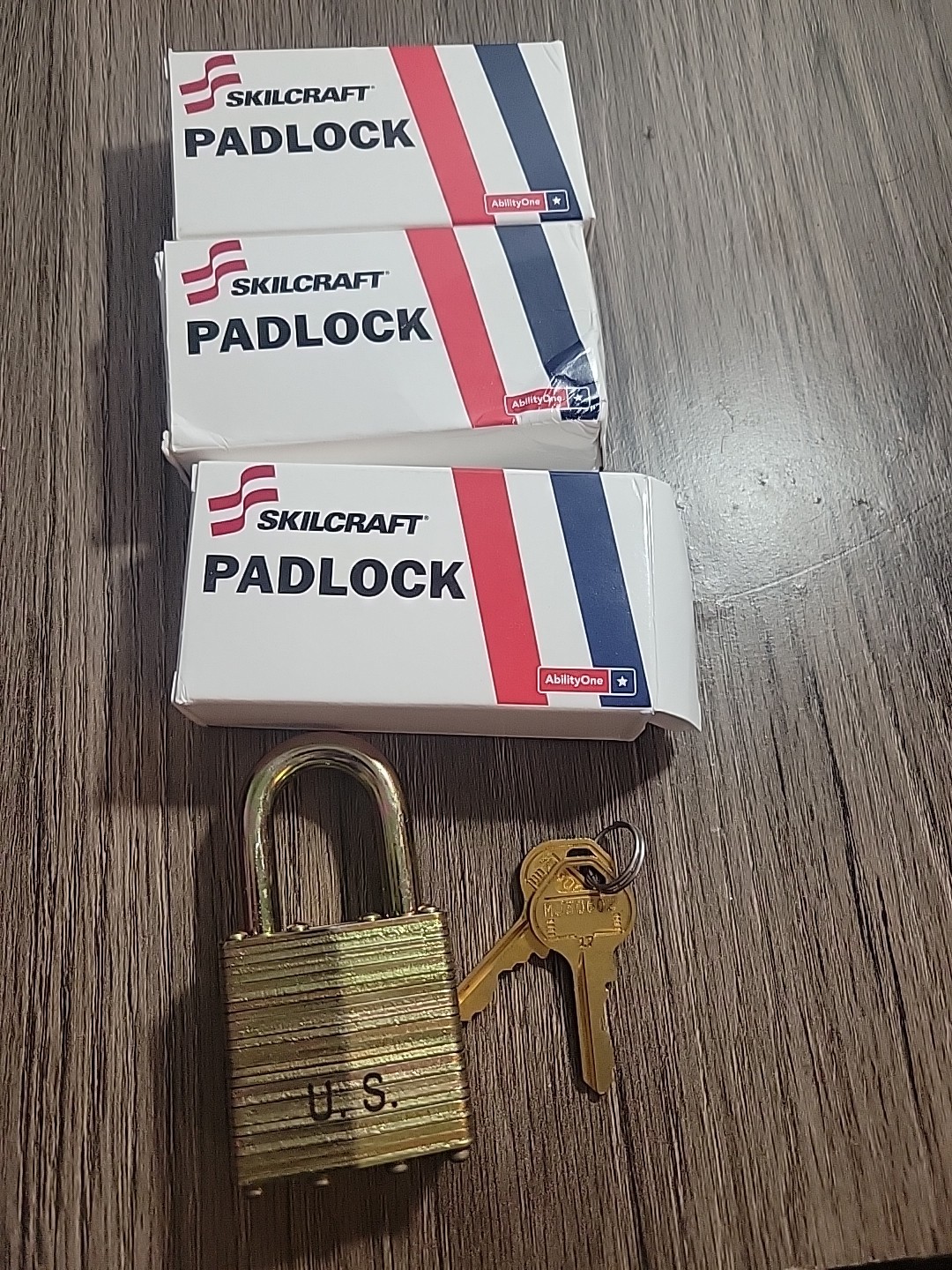 3 PACK of SKILCRAFT AbilityOne PADLOCKS (2 Keys Each Padlock)