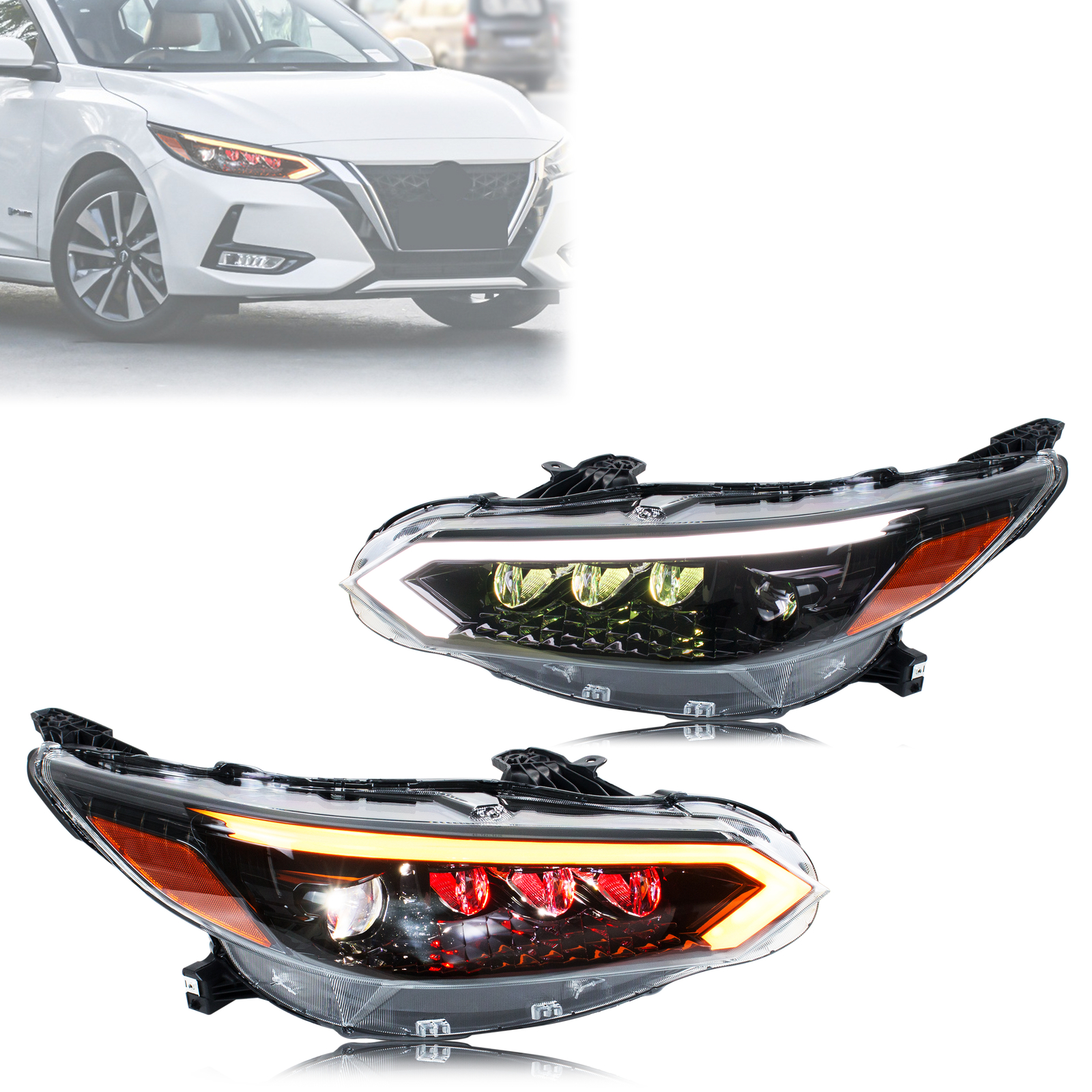 LED RGB Headlights for Nissan Sentra 2020-2025 B18 SR SV Front Lamps Assembly