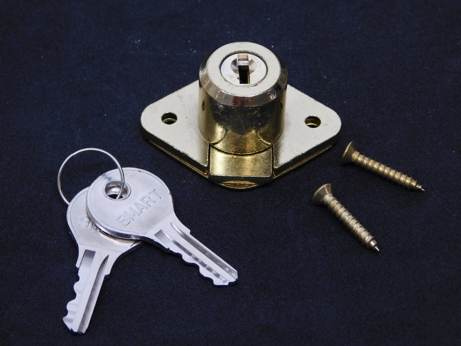 DESK OFFICE DRAWER CABINET LOCK BRASS 7/8"DIA x3/4"L Cylinder Keyed Different HN