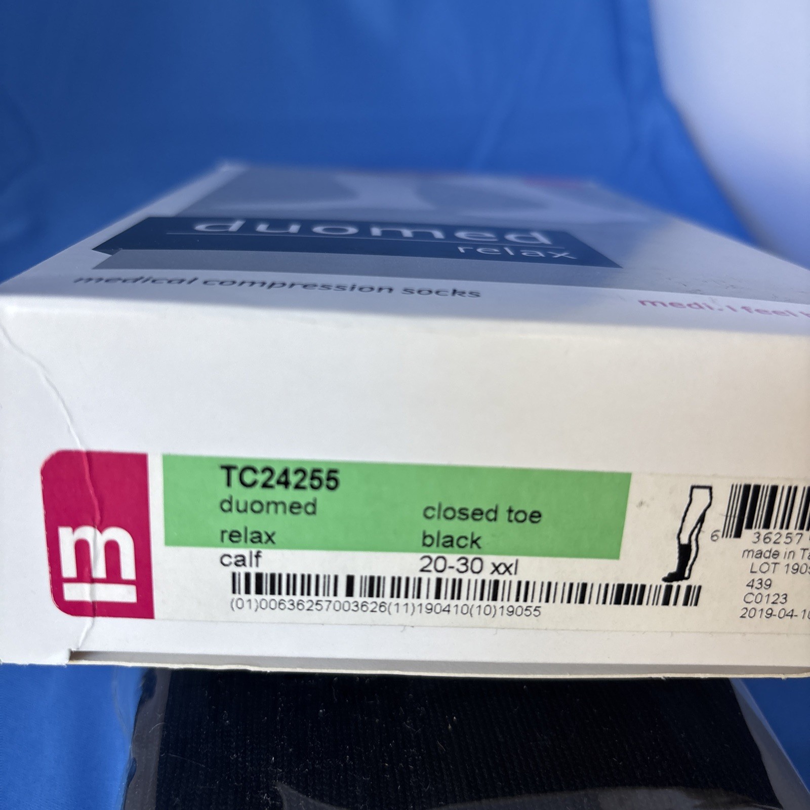 MEDIVEN Duomed Relax 20-30 mmHg Black XXL Compression Socks TC24255 NEW