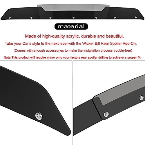 Rear Wickerbill Spoiler for Dodge Challenger SRT RT SXT 2008-2014 Hellcat Scat