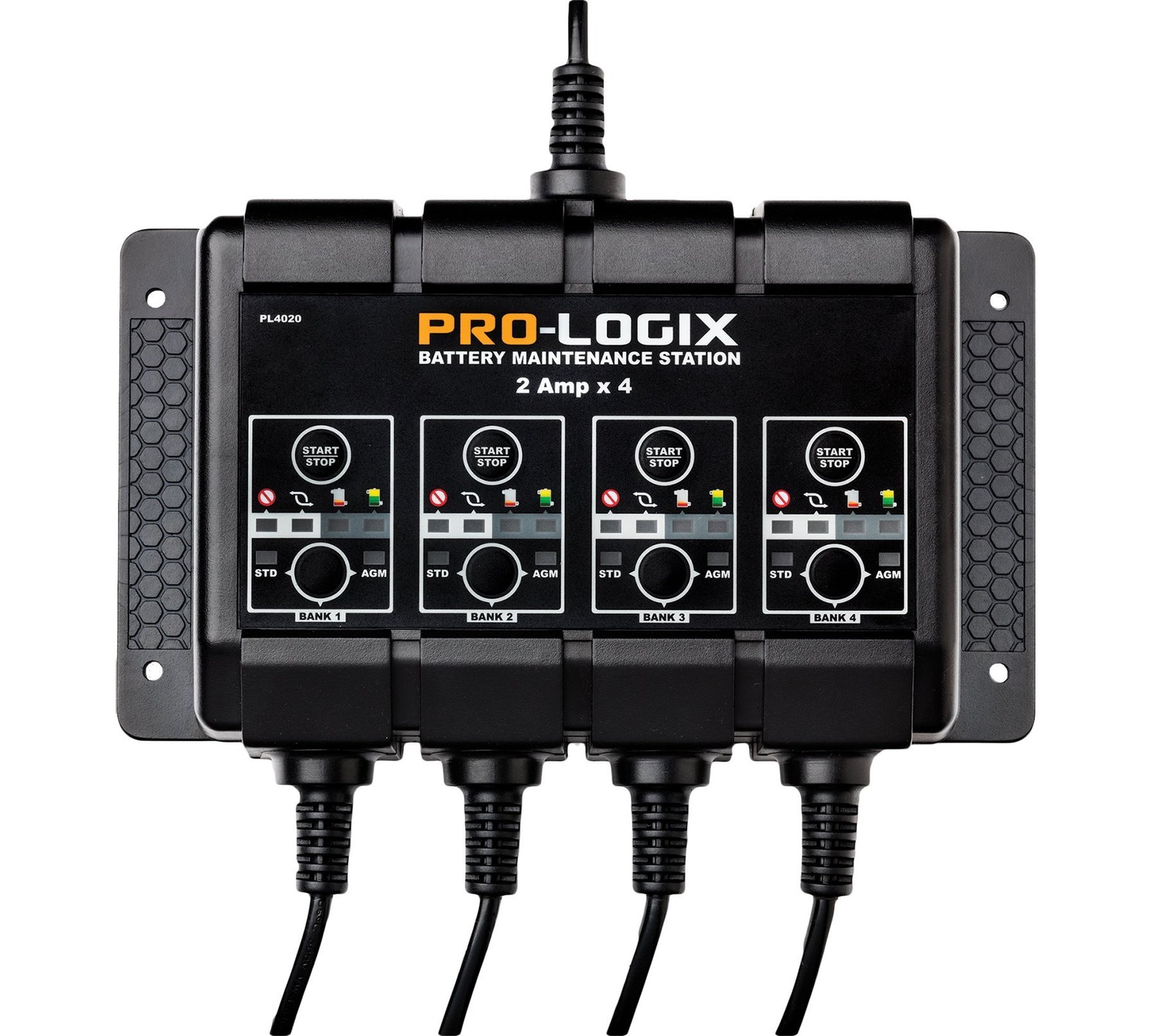 Clore Automotive PL4020, Pro-Logix 4-Bank, 8-Amp (2-Amp Per Bank) Fully Black
