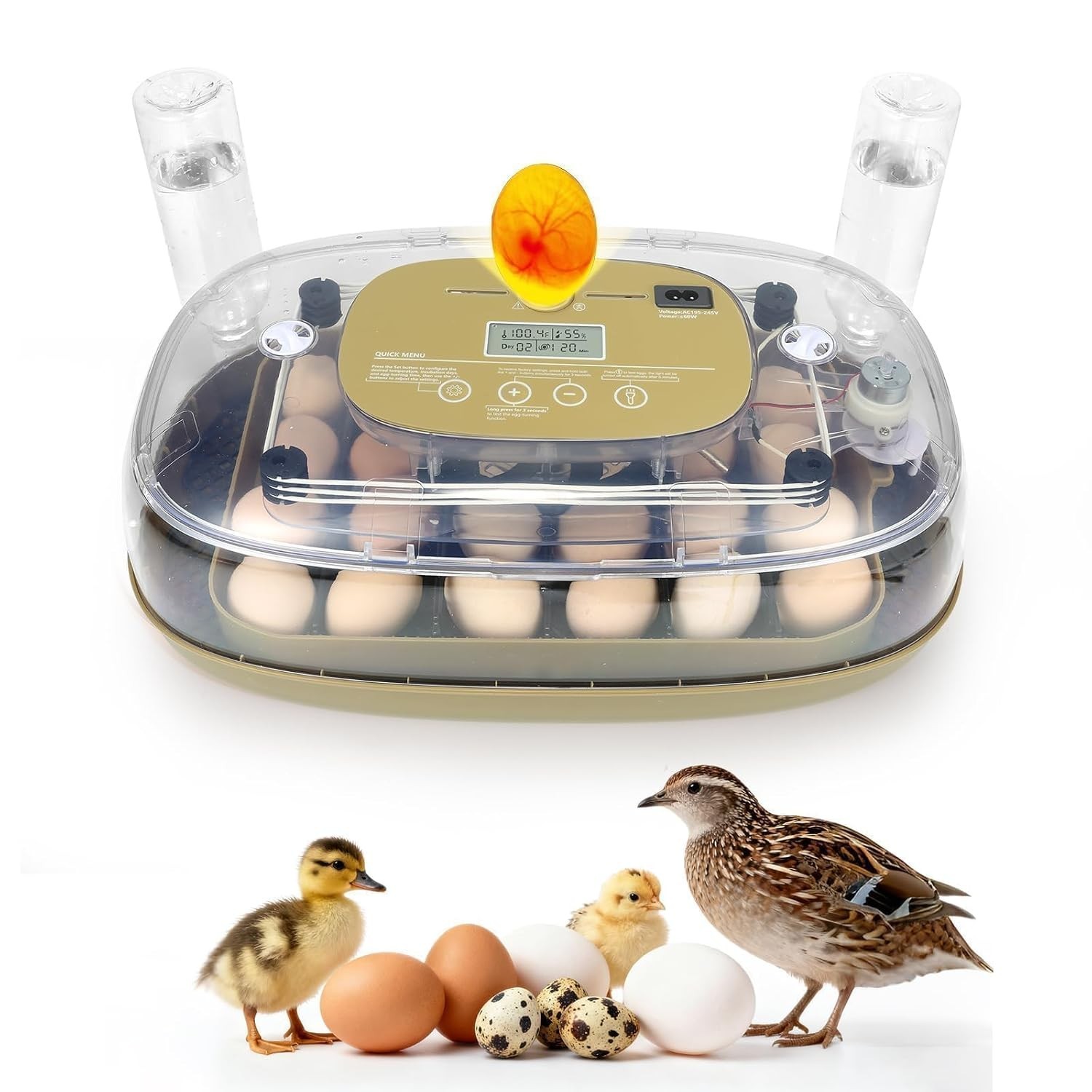 Gen III - 24 Egg Automatic Incubator, Stage-Based Adaptive Humidity with Auto...