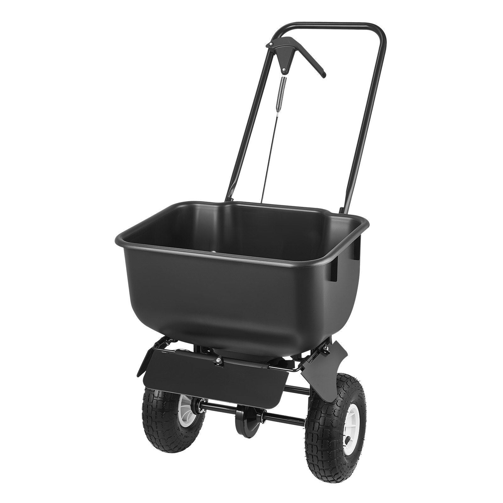 Push Lawn Spreader, 12ft Spreading Width, Broadcast Spreader with 80lbs Load