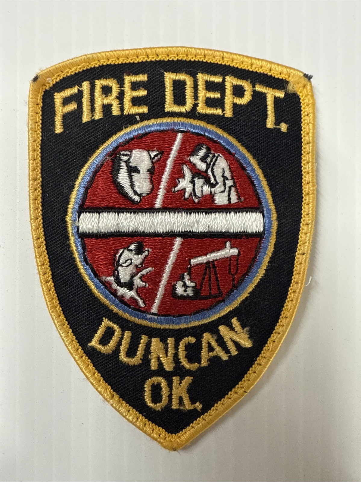 Duncan Fire Department Vintage 1990’s Patch Removed From Uniform Looks Great