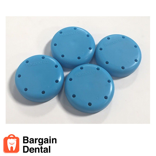 4X Neon Blue Round Magnetic Dental Bur Block Holder Station Plastic 7 Holes