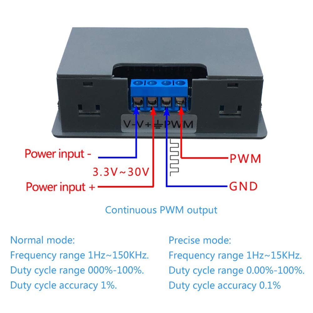 DC3.3V-30V PWM Frequency Generator 1Hz-150KHz Adjustable Pulse Duty Cycle Module